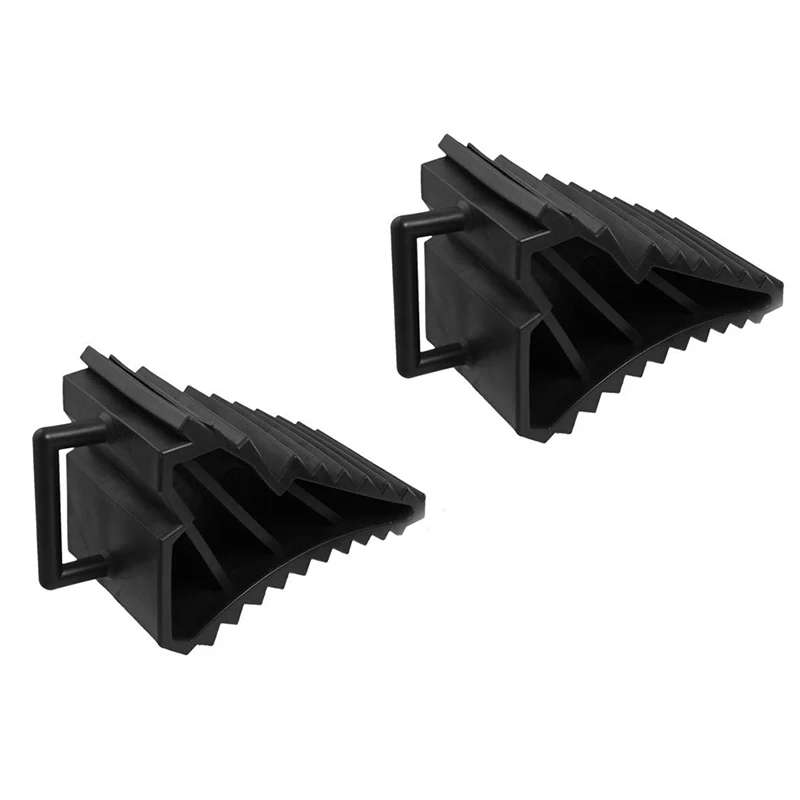 2 Pcs Antislip Vehicle Car Truck Wheel Tire Chock Stop Block Black
