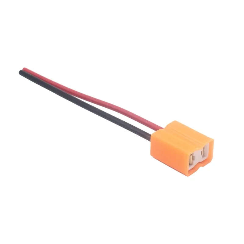 2Pcs H7 Ceramic Led Bulb Socket Holder H7 Headlight Ceramic Plug Adapter Extension Copper Cable