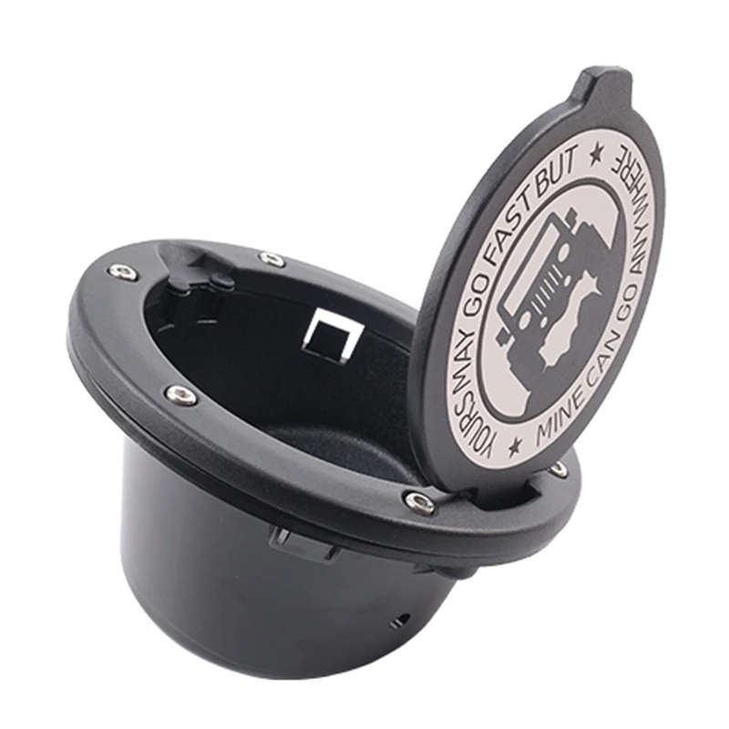 Metal Gas Cap Fuel Door Gas Tank Cover Fit for Jeep Wrangler JK Unlimited 07-17