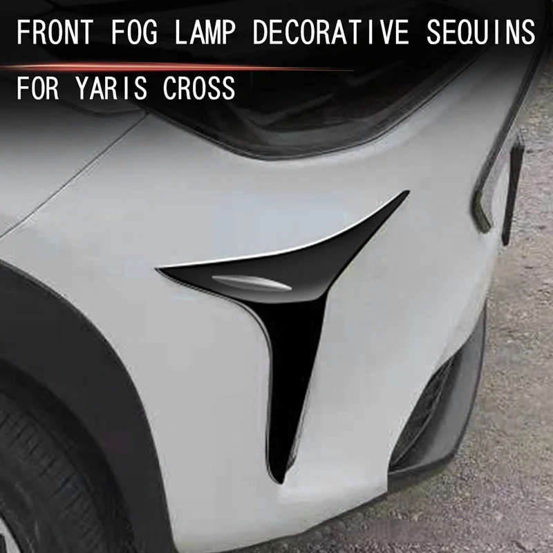 for Toyota Yaris Cross 2020 2021 Bright Black Exterior Auto Front Fog Lights Lamp Strips