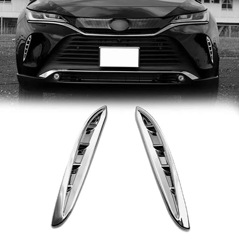 for Toyota Harrier Venza 2020-21 ABS Chrome Front Fog Lights Cover Frame Trim
