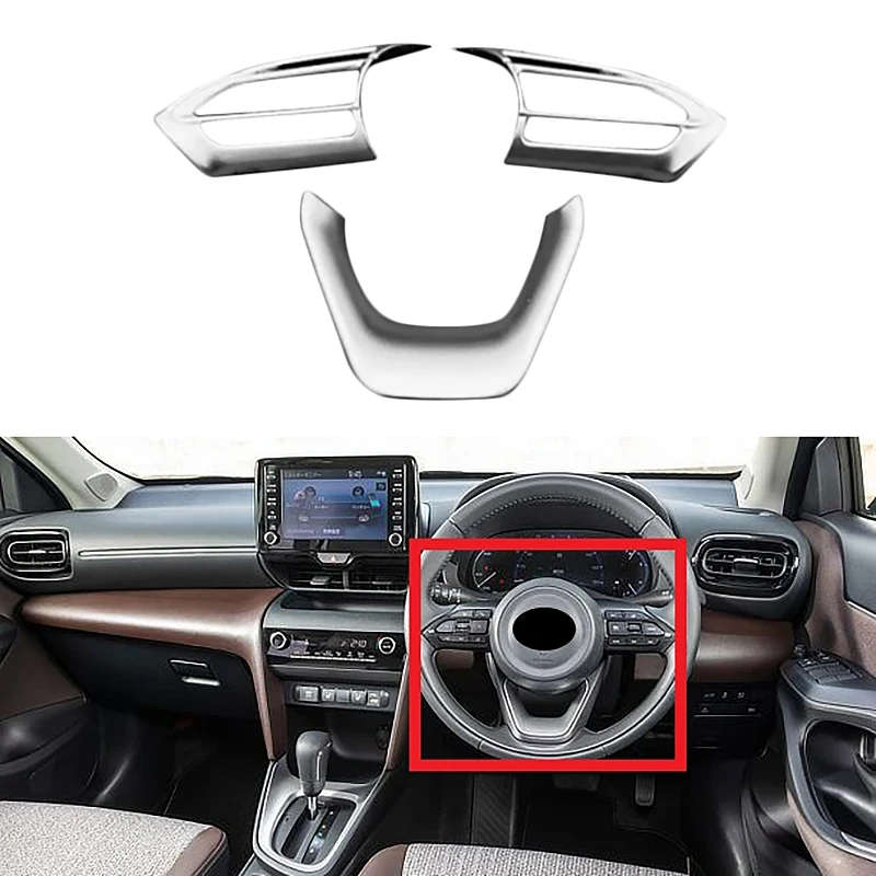 for Toyota Yaris Cross 2020 2021 ABS Car Interior Steering Wheel Cover Trim