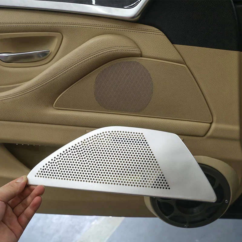 Car Door Stereo Speaker Cover Trim For Bmw 5 Series F10 520 525Li 528 2011-2016 Aluminum Alloy
