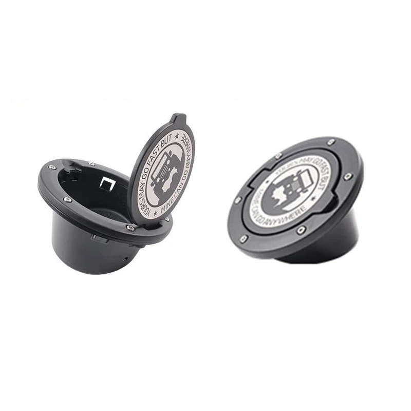 Metal Gas Cap Fuel Door Gas Tank Cover Fit for Jeep Wrangler JK Unlimited 07-17