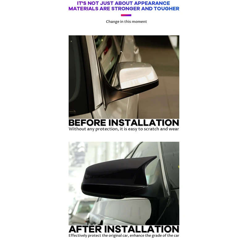 Rearview Mirror Cap Wing Side Mirror Cover for 5 Series 6 Series 7 Series F07 Gran Turismo