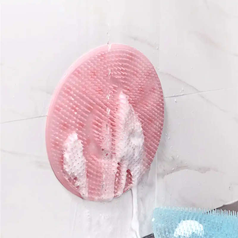 31cm Round Silicone Bath Massage Cushion Brush For Lazy Wash Feet Clean Dead Skin Bathroom Artifact Back Cushion Shower Foot