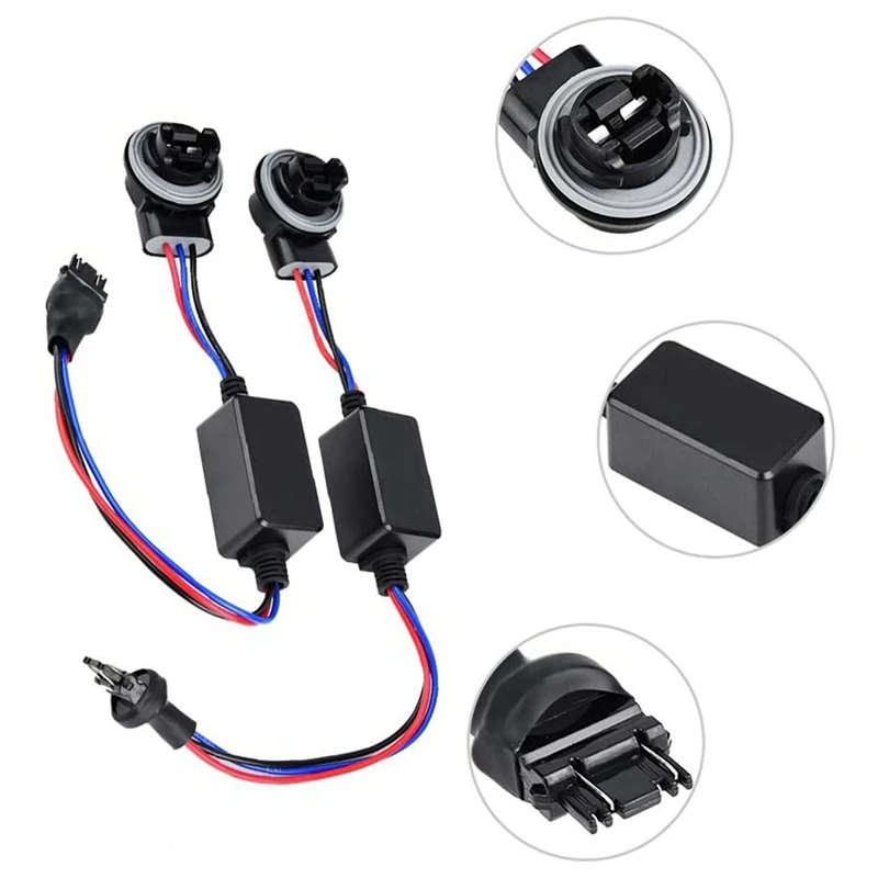 2PCS 3157 3157-B Car LED Headlight Decoder Resistor Harness Anti-Flicker Decoder Failure Decoder