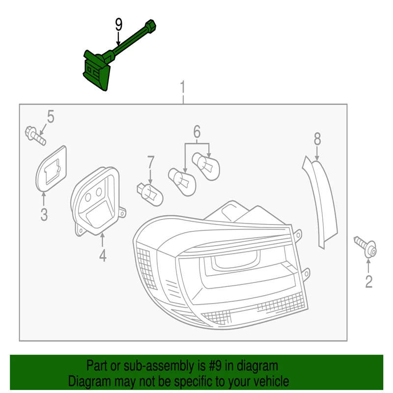 OEM 5N0945167B For VW Tiguan MK1 2009-2016 Rear Tail Lamp Light Adjuster fixing buckled