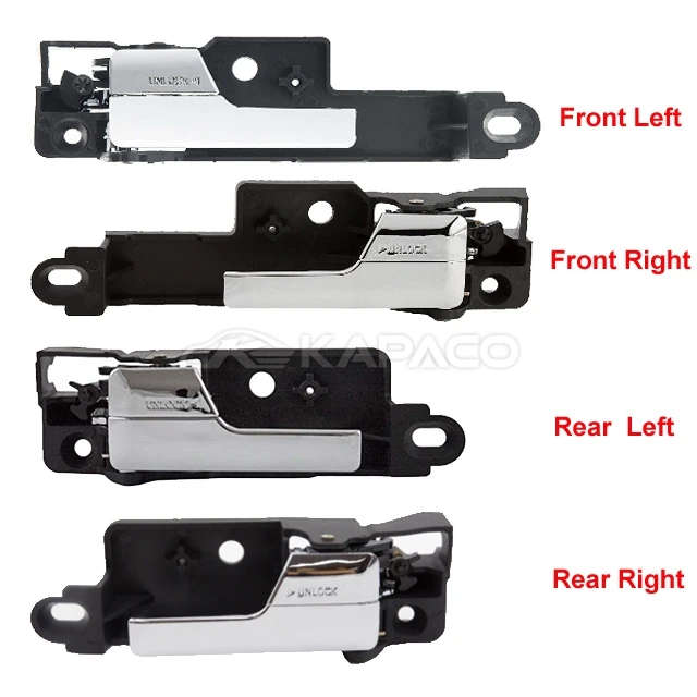 4 Doors For Lincoln MKZ Mercury Milan Ford Fusion Inner Inside Interior Door Handle Chrome
