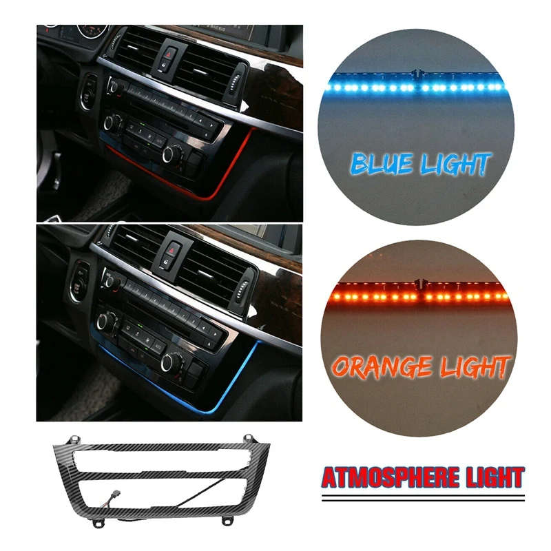 for -BMW 3 4 Series F30 F31 F34 F82 M3 M4 Car Center Console AC Radio Panel LED Strip Ambient Light