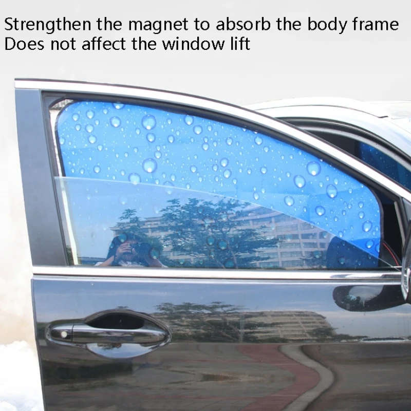 4 PCS Car Curtain Single-Layer Sun Protection Magnetic Vehicle Water Drop Sunshade