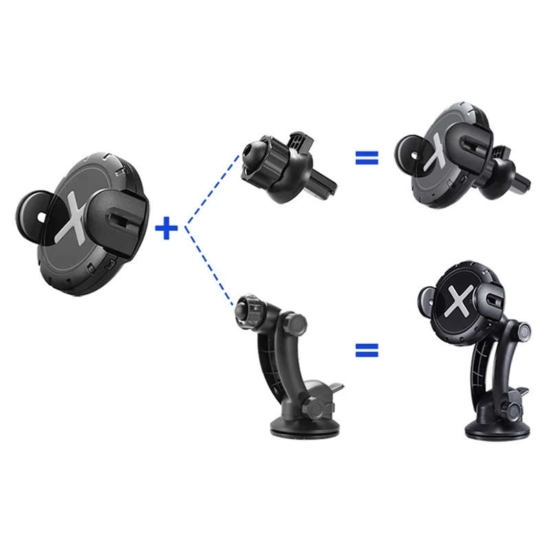 15W Qi Car Wireless Charger Dual Mode Intelligent Infrared Fast Wireless Charging Car Mount