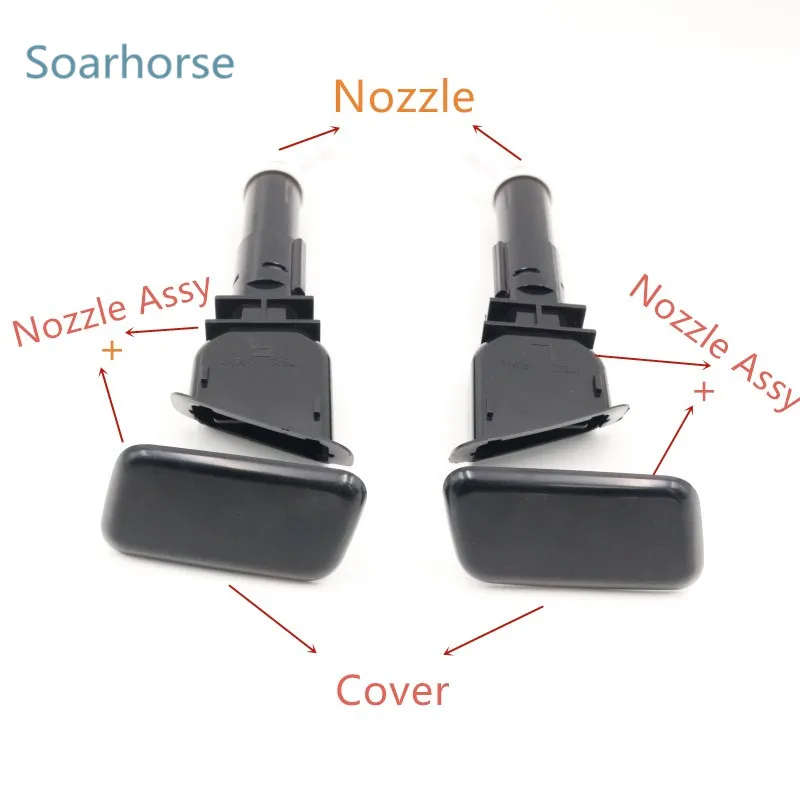 Car Headlamp Headlight Washer Sprayer Nozzle with Cover Cap For Mitsubishi ASX 2010-15