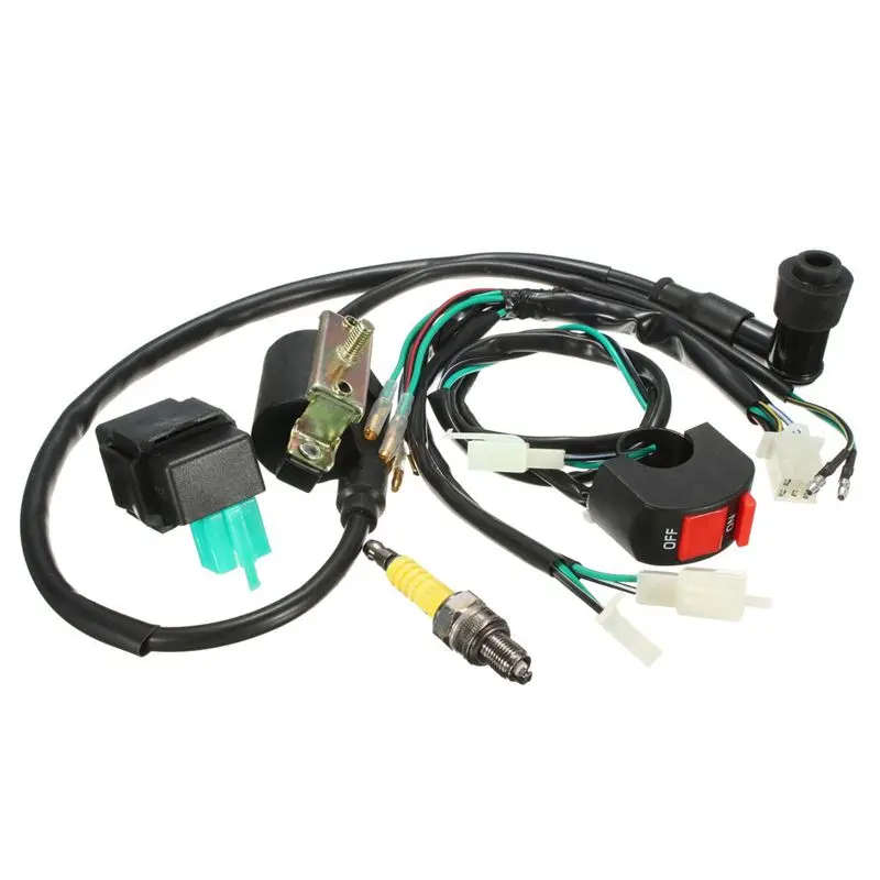 Wiring Loom Kill Switch Coil CDI Plug For 110cc 125cc 140cc Pit Bike