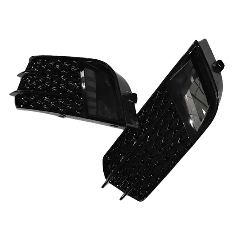 Car Front Bumper Fog Lamp Cover Fog Light Trim Honeycomb Mesh Grilles for- A1 Non Sline 2010-15