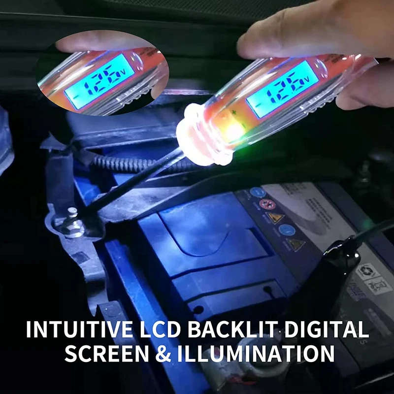 3-60V Automotive Ciruit Tester, Digital Light Tester with Voltmeter Heavy Duty Car Test Light