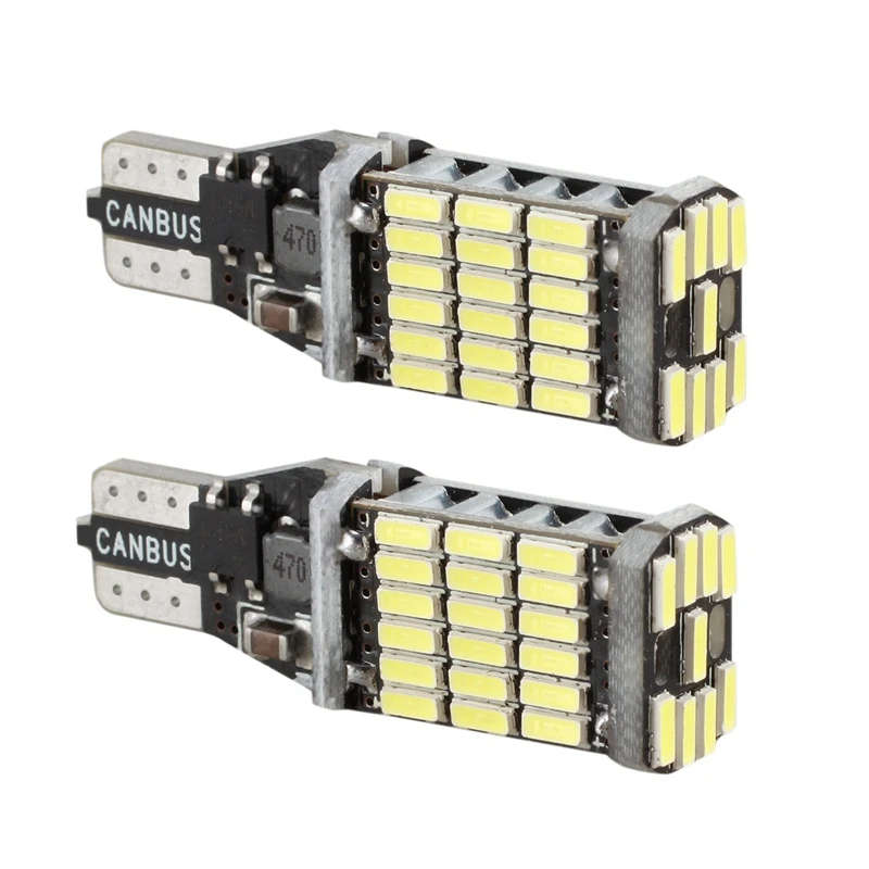 20X T15 W16W 45 SMD 4014 LED Car Reverse Back Light Bulbs 6000K White