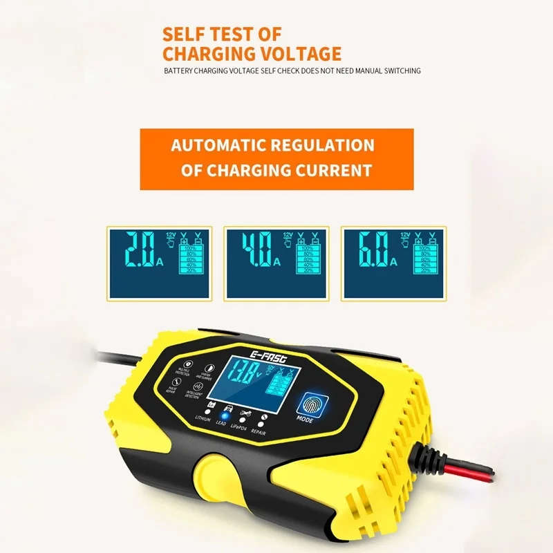 E-Fast Automatic Car Battery Charger 12V/24V Power Pulse Repair