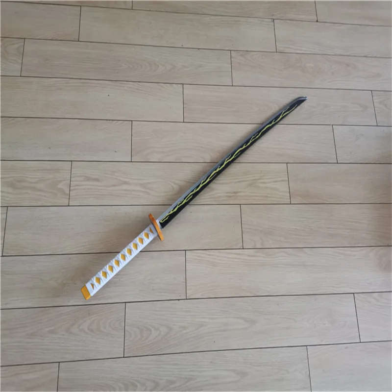 Kimetsu no Yaiba Sword Weapon Demon Slayer Agatsuma Zenitsu Cosplay Sword 1:1 Anime Ninja Knife PU