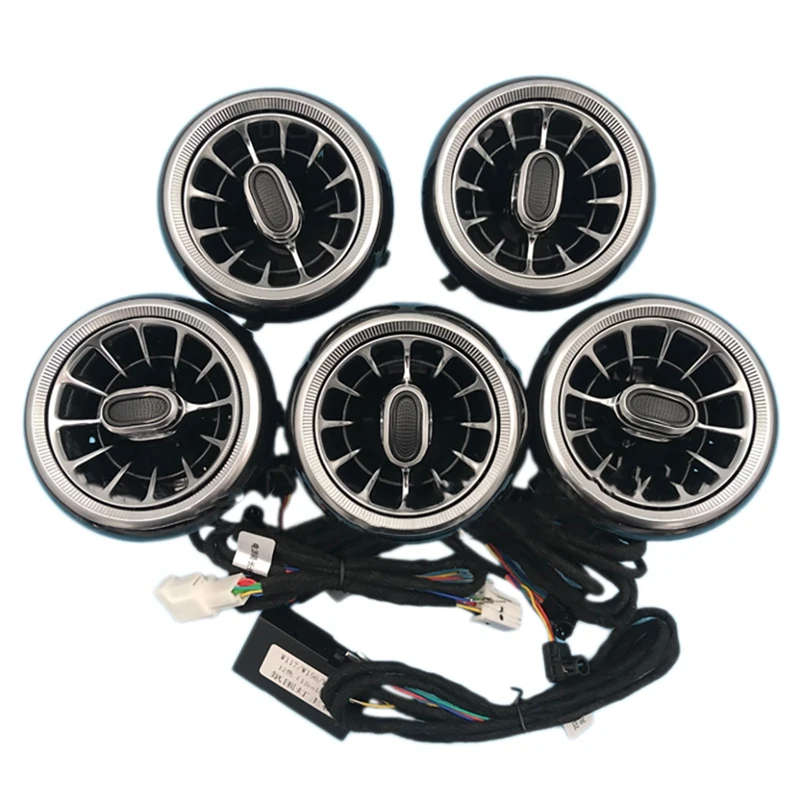 5Pcs Car Light Turbine Air Outlet Ambience Lamp for Mercedes-Benz GLA W117 Interior Upgrade