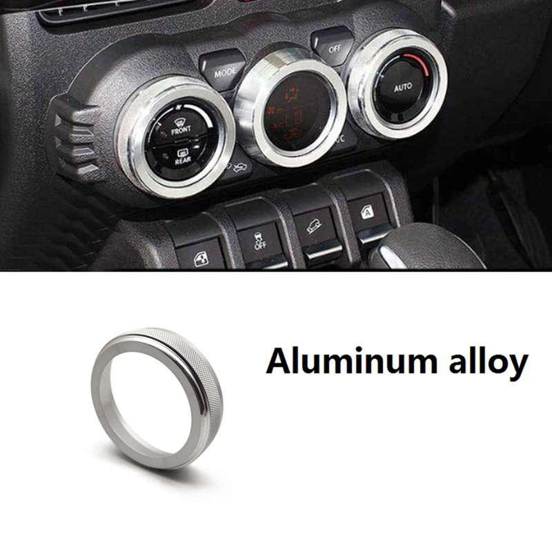 For Suzuki JIMNY 2018-2021 Car Air Conditioning AC Knob Cover Trim Volume Decoration Ring