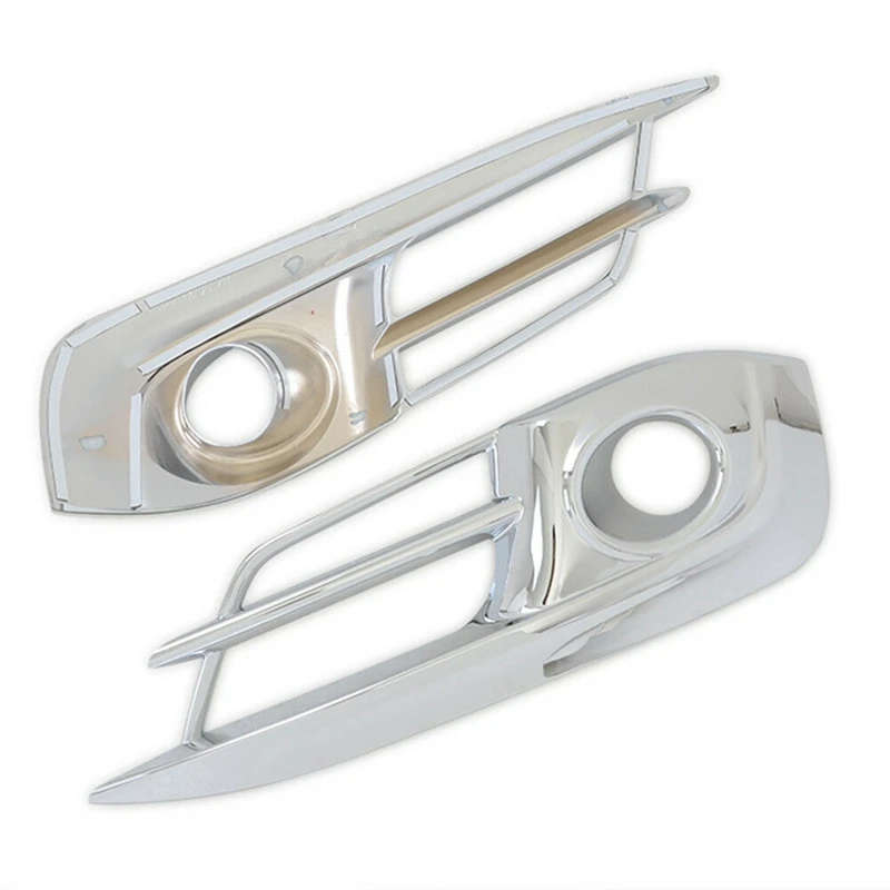 Front Bumper Fog Light Cover Trim Fog Lamp Grille for Honda Civic 10Th 2016 2017 2018 Silver