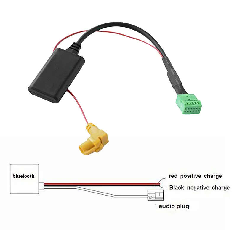 New MMI 3G AMI 12-Pin Bluetooth AUX Cable Adapter Wireless Audio Input for Q5 A6 A4 Q7 A5 S5