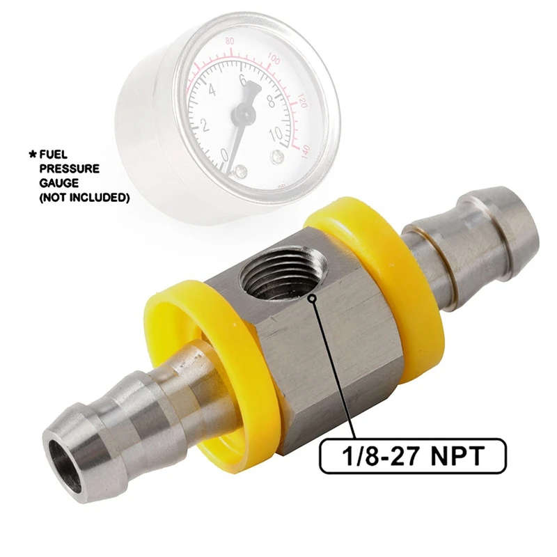 Fuel Pressure Gauge 1/8 NPT(140 Psi) with 3/8 Inch Fuel Line Fuel Pressure Gauge Sensor