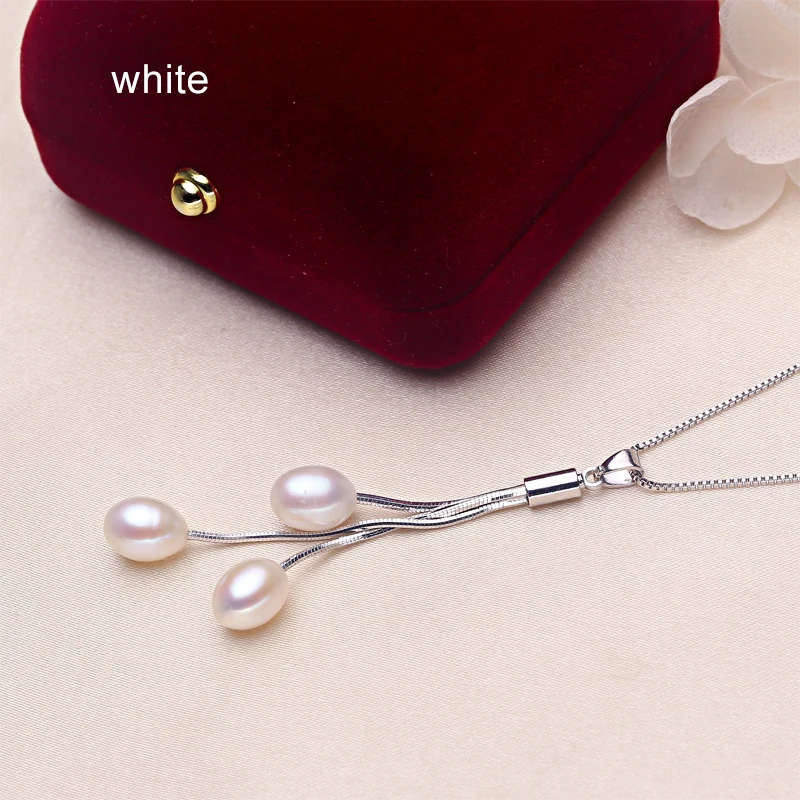 100% GENUINE PEARL -  Genuine 925 Sterling Silver Necklace - White PEARL