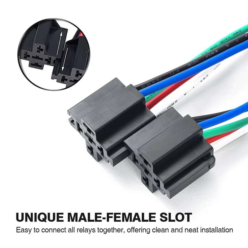 6PCS 5-Pin SPST Automotive Electrical Relay 12V 30A Car Fuse Relay Switch Wiring Harness