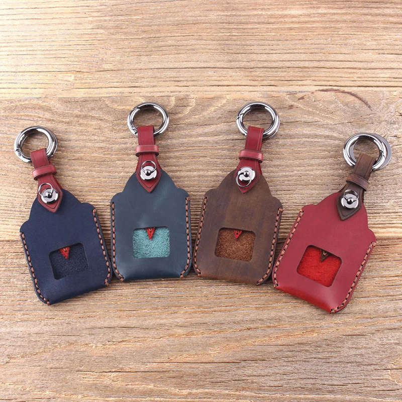 3 Buttons Key Case Fob Genuine Leather Key Shell For TOYOTA Previa Key Cover