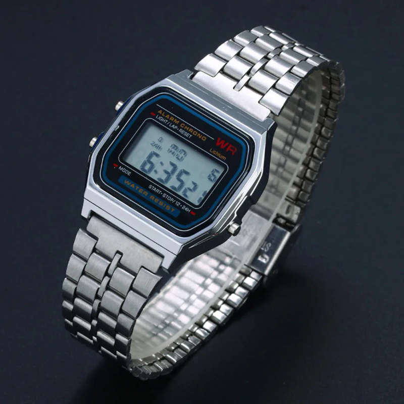 Mens Stainless Steel Digital Watch.