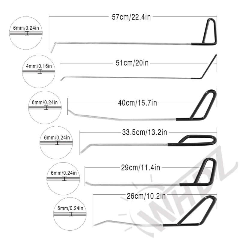 WHDZ PRD Rods Auto Body Dent Repair Hail Dent Removal Kit Auto Car Dent Remover Dent Puller Dent Hammer Tap Down (4)