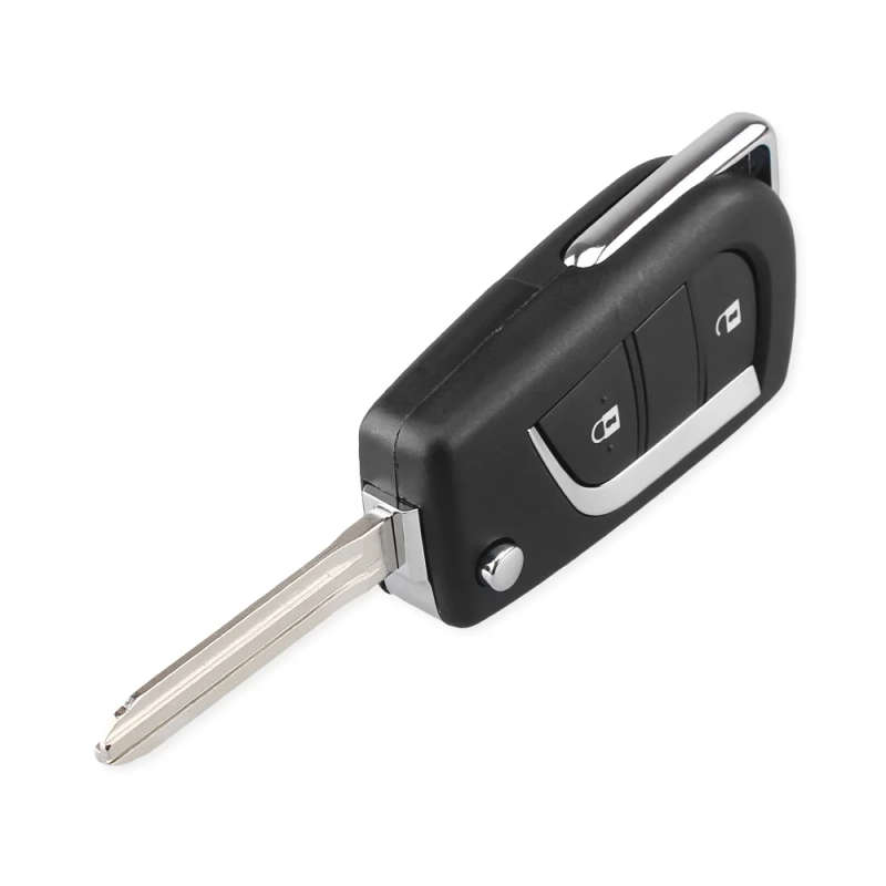 Replacement Folding Flip Remote Key Shell Case Fob 2 Button for Toyota TOY43 Blade