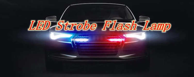 White COB LED Strobe Flash Warning Car Light Bar.