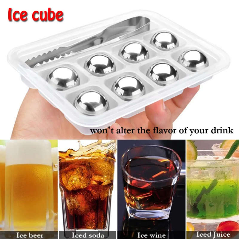 Image result for stainless steel whiskey ice balls 6pcs set