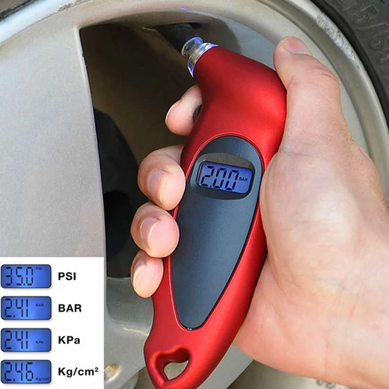 LCD Digital Bicycle Bike Car Tire Diagnostic Tool Universal Tire Tyre Air Pressure Gauge Tester Tool