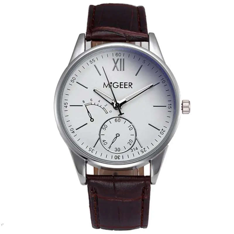 Men Fashion Watch With Brown Strap.