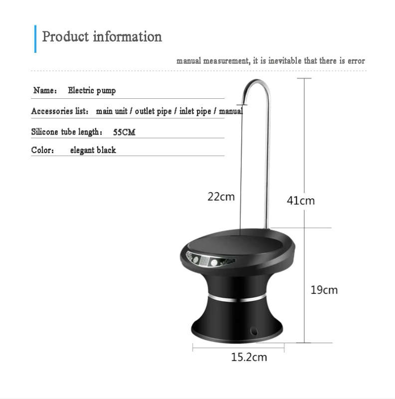 Bottled Water Pumping USB Rechargeable Water Dispenser Household Electric Pure Bucket Water Pressure