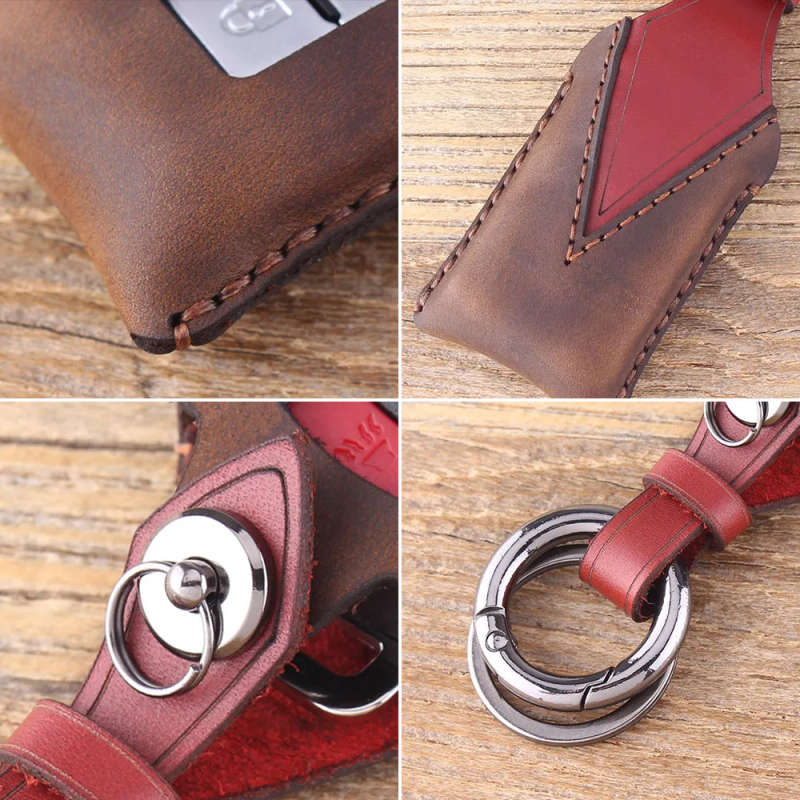 Key Case Key Shell 3 Buttons For Mitsubishi Lancer EX ASX Outlander Pajero Fob Leather Key Case