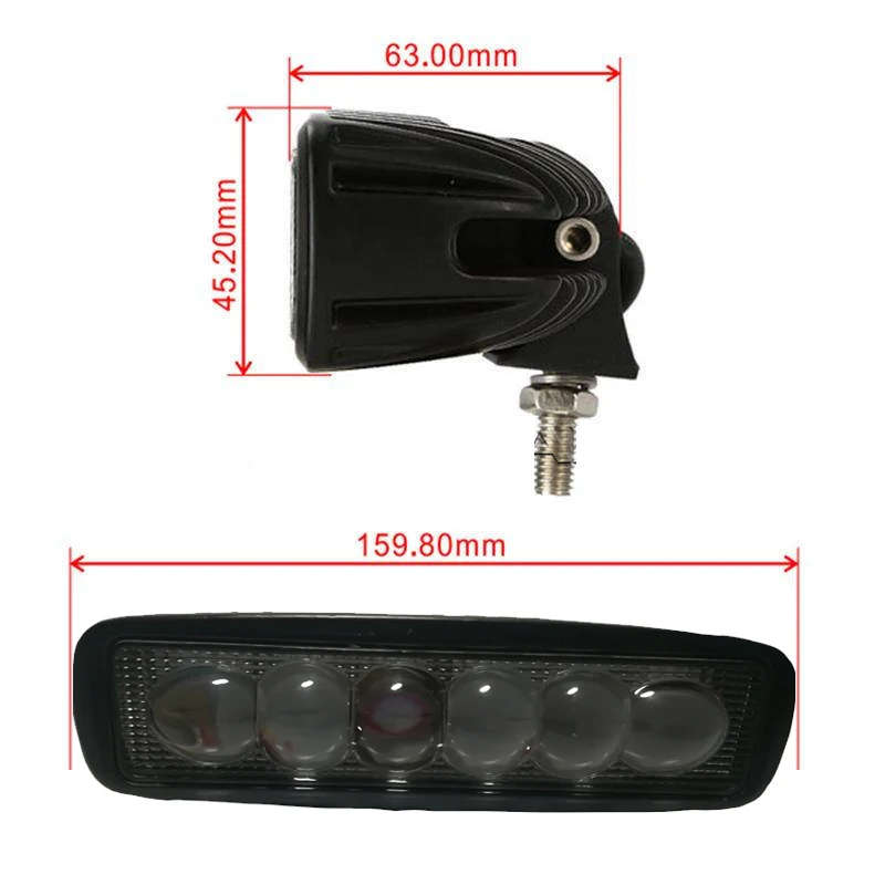 3 4X4 ATV Truck 18W Slim Mini Bar Spot Beam Led Spotlights Working Driving Fog Lamp Offroad UTE SUV Truck Boat Fishing Hunting Outdoor Motor 6 Inch 18W LED Work Light Slim Driving Light for Motorcycle Car