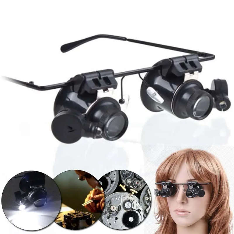 LED 20X Magnifier Magnifying Dual Eye Glasses Loupe Lens Jeweler Watch  Repair loupe magnification jewellers loupe A609|loupe led|led loupeloupe  with led light - AliExpress