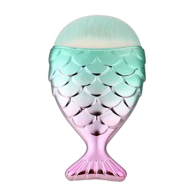 11PCS Pro Mermaid Makeup Brushes Foundation Eyebrow Eyeliner Blush Powder Cosmetic Brushes Set