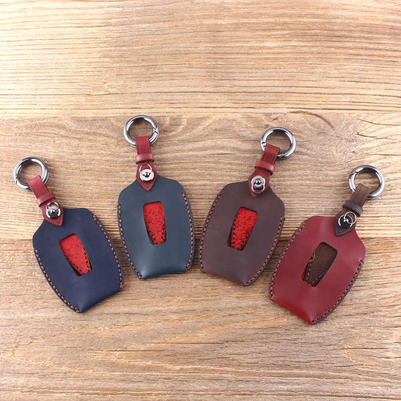 Leather Cover 2 Buttons Car Key Shell Case Fit For Hyundai Genesis Coupe Sonata Key Case