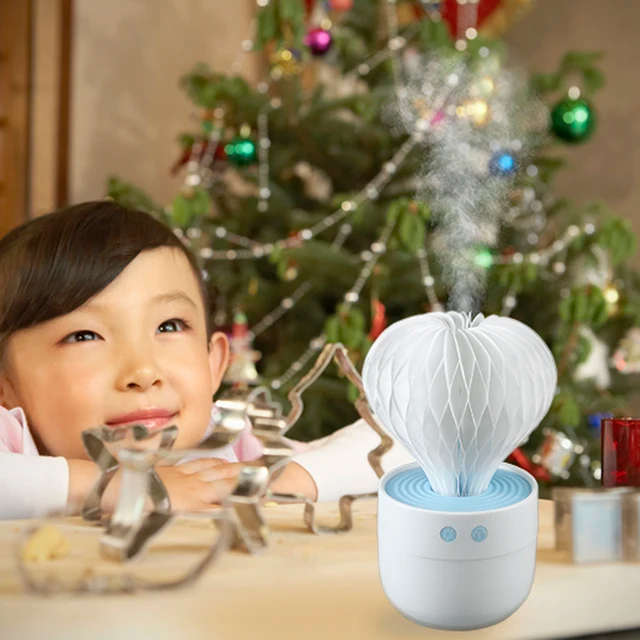 Mini Air Diffuser Mini Ball Cactus Night Light Humidifiers 7 Color Changing Night Light