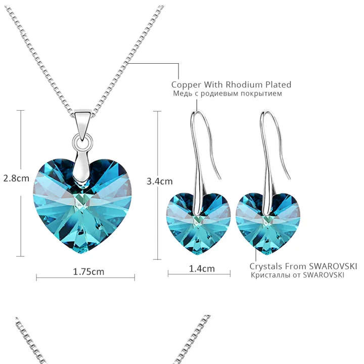 Original Crystals From Swarovski Necklaces Jewelry Set - Crystal Virtrail Light