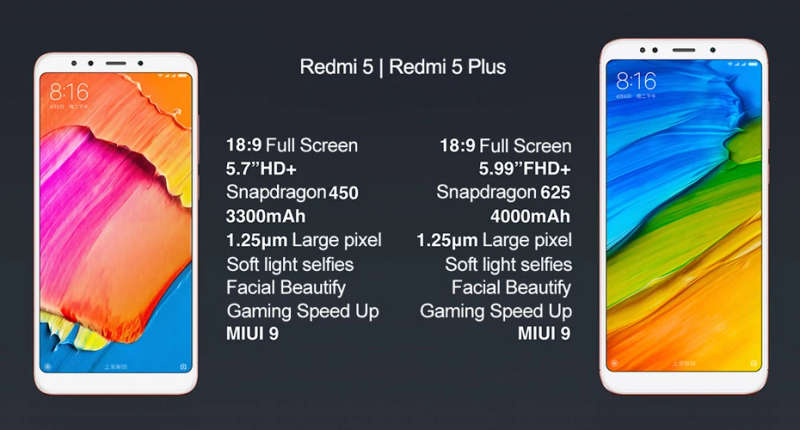 Redmi 5 ve 5 plus