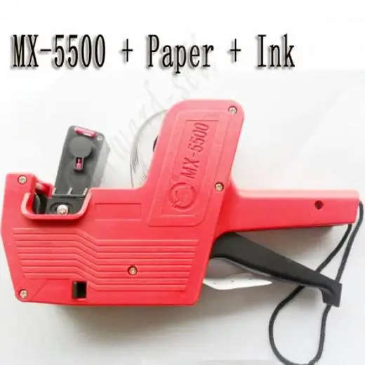 MX-5500 Pricing Machine Labeller Price Tag Tagging Marking Pricing Gun Labeler with 10 Rolls Labels