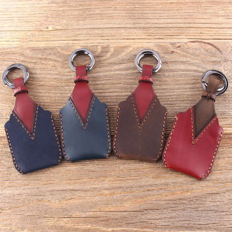 3 Buttons Key Case Fob Genuine Leather Key Shell For TOYOTA Previa Key Cover