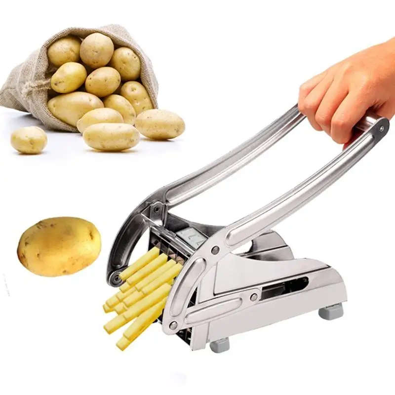 Potato Chipper Stainless Steel Vegetable Slicer French Fry Cutter Chopper Chips Tools
